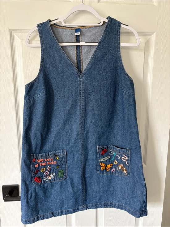 Old Navy Dresses & Skirts - Hand Embroidered Denim Dress for Noah Kahan